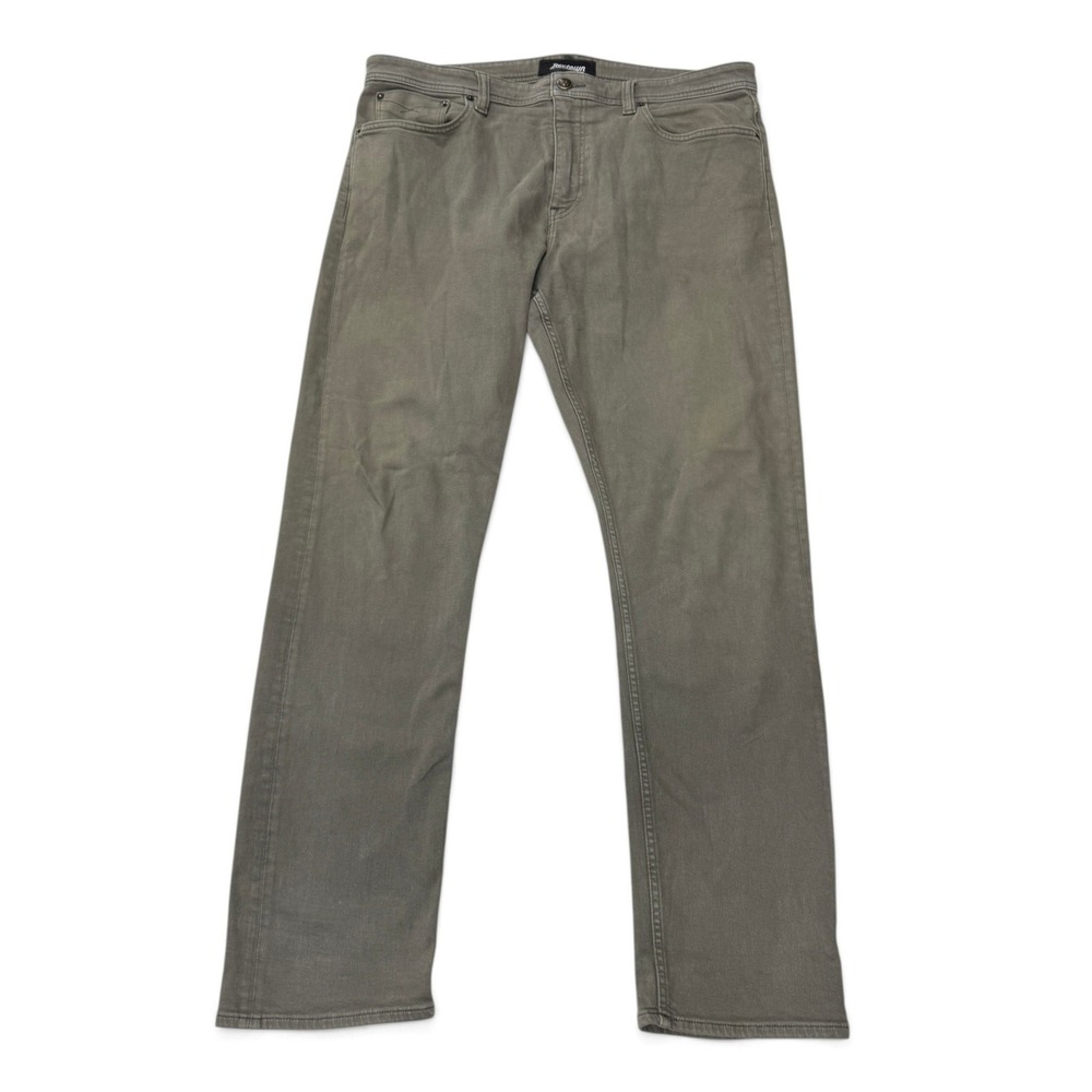 Revtown Sharp Decade Denim Mens 38 x 32 Olive Green Slim Straight Stretch Jeans